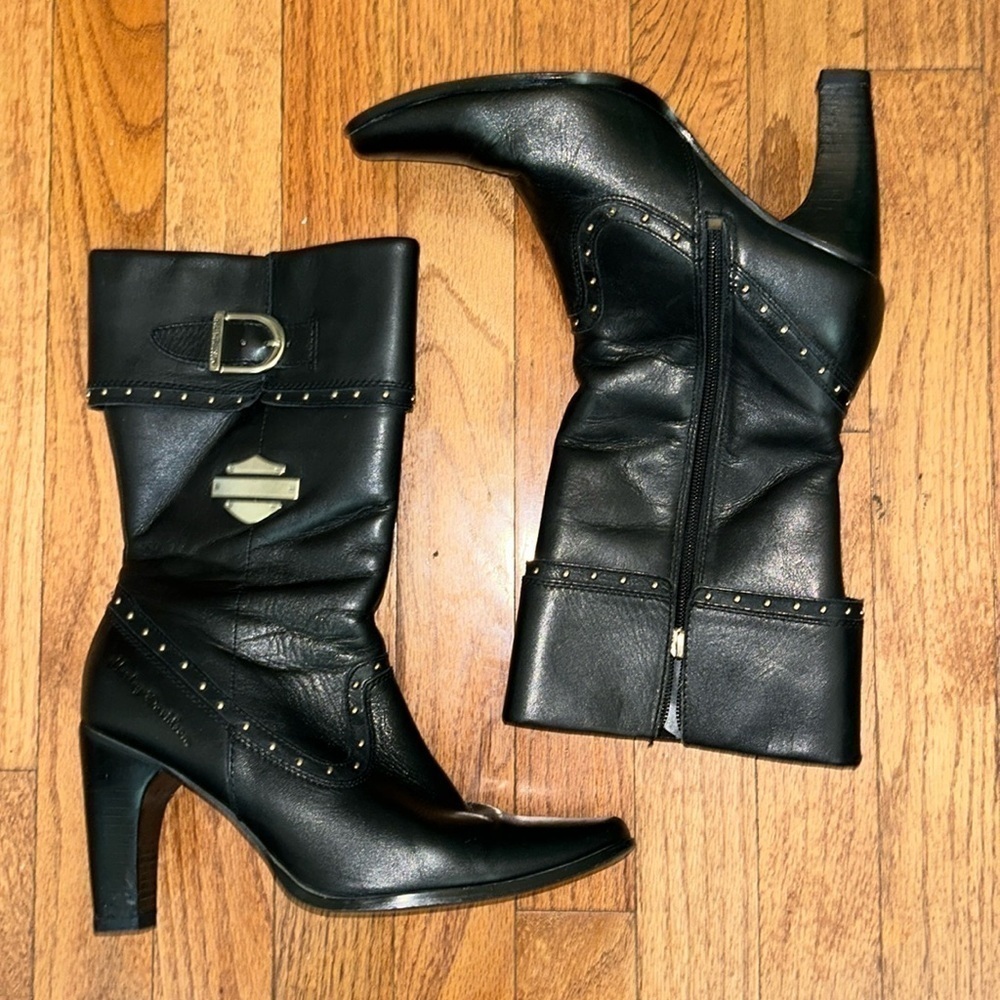 Harley-Davidson Black Heeled Boots